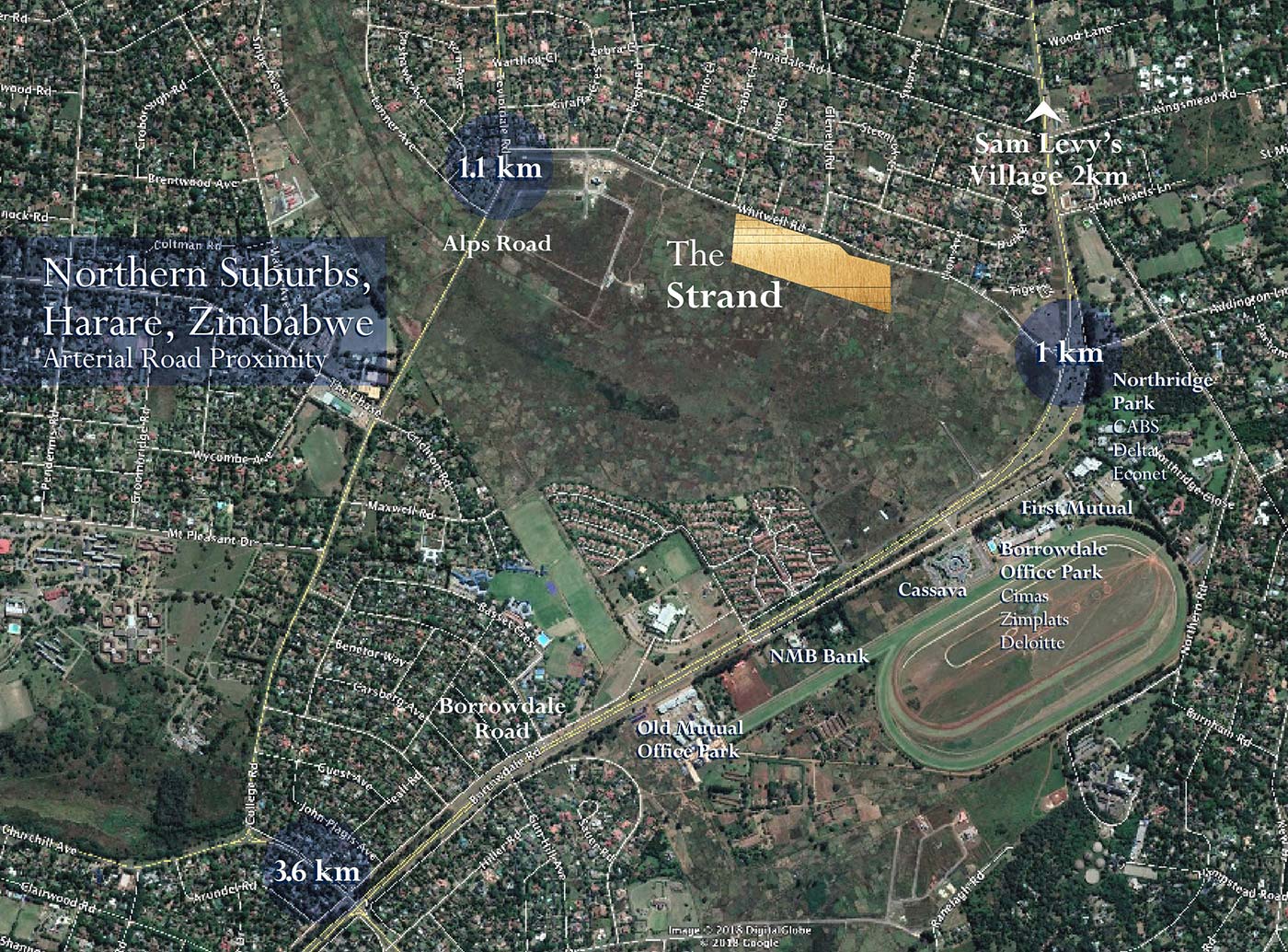 the-strand-zimbabwe-location-map